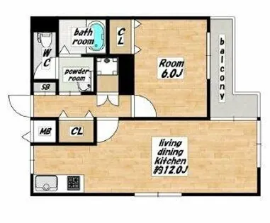 ルミエール四ツ橋【3階】の間取り