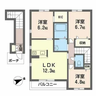 サンルーチェ【A201号室】の間取り