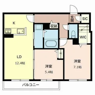 ユジーヌ貴崎【0203号室】の間取り