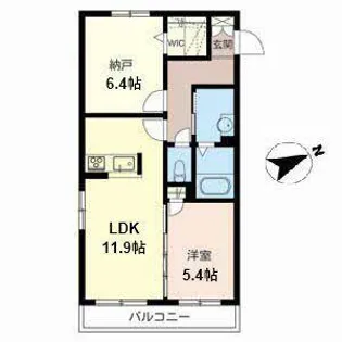 シャーメゾン陽明D棟【D203号室】の間取り