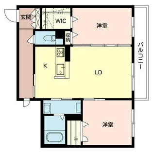 プロヌーブ楠葉朝日【0206号室】の間取り