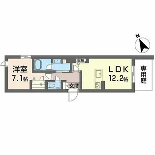 KAWANA TERRACE【0103号室】の間取り