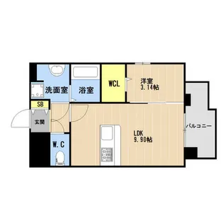 LIBTH博多【0603号室】の間取り