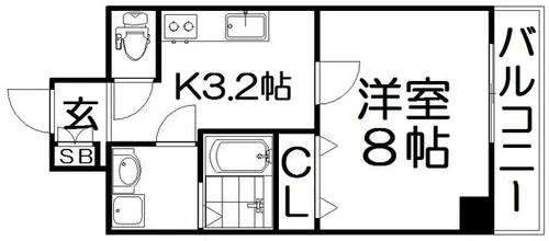 マーブルコート新町【5階】の間取り