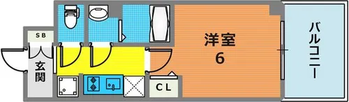 エステムコート神戸グランスタイル【1214号室】の間取り