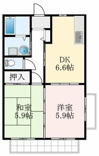 ウエスト・パディ【2階】の間取り