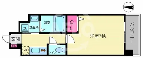 S-FORT難波西【4階】の間取り