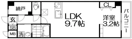 レジデンス牧野【7階】の間取り