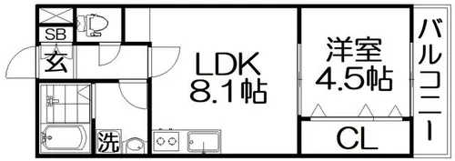 グリーンティエラ枚方【3階】の間取り