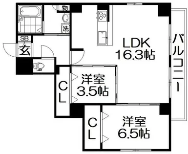 マーブルコート星田【3階】の間取り