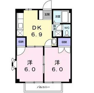 エスポアール祇園B【1階】の間取り