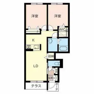 シャーメゾン童子山【0102号室】の間取り