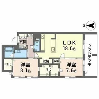 オンブール広路【0105号室】の間取り