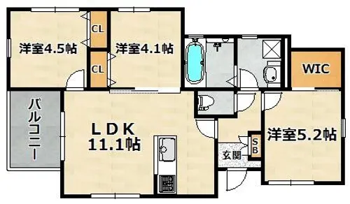 サンライズ平和台【101号室】の間取り