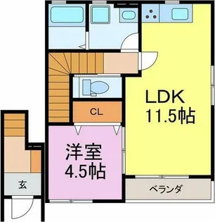 リーブルファイン新田町 2号棟【2階】の間取り