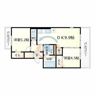 アビーロード巽東【2階】の間取り