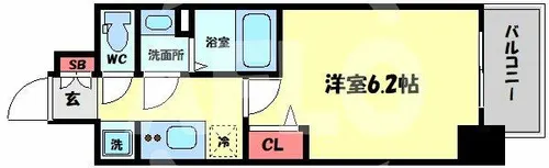 プレサンス天神橋筋六丁目ヴォワール【7階】の間取り