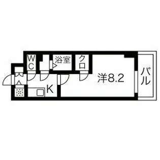 ディアレイシャス矢場町【1407号室】の間取り