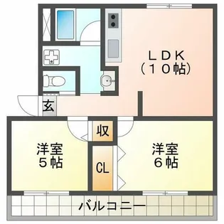 高津橋農住団地A棟【5階】の間取り