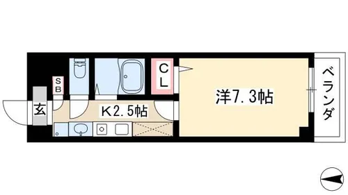 サウスパークイズミ【502号室】の間取り