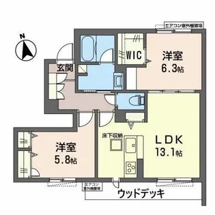シャーメゾン 陽【0102号室】の間取り