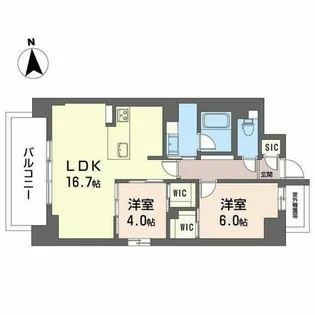 グラン セレニオ 江坂【2階】の間取り