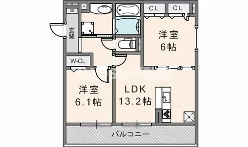 エクシードⅡ【105号室】の間取り