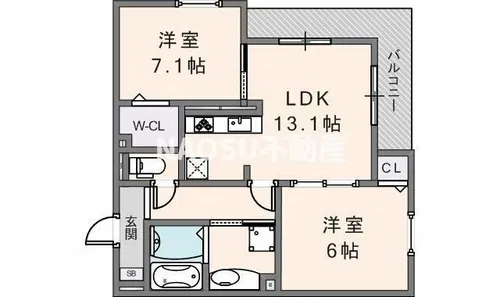 エクシードⅡ【101号室】の間取り