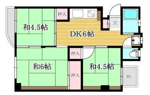 福岡県福岡市城南区別府3丁目【マンション】の間取り