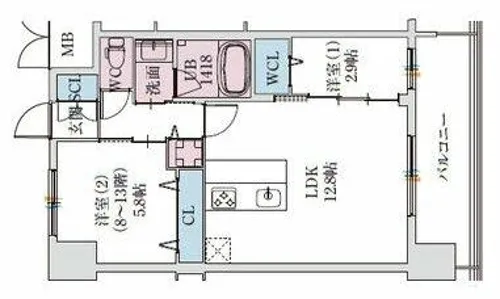 スプランディッドライズ新大阪ノース【8階】の間取り