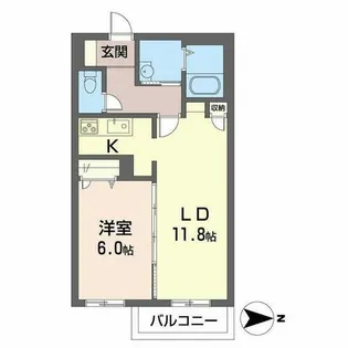 South Town 蔵家【B203号室】の間取り