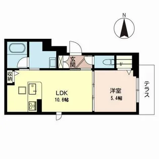 ラフィーネ下鴨【1階】の間取り