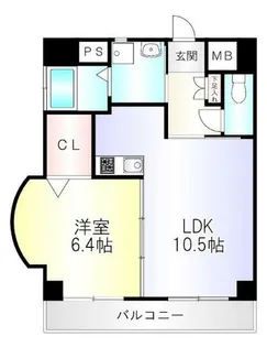 1LDKの間取り画像