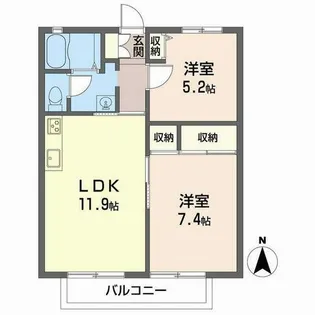 ディアス鈴蘭台B【0203号室】の間取り