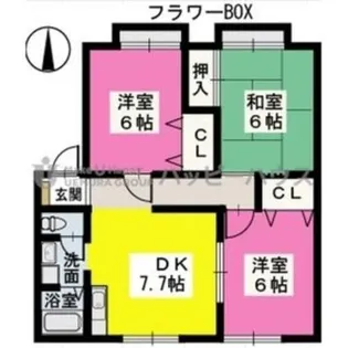 福岡県那珂川市中原6丁目【アパート】の間取り