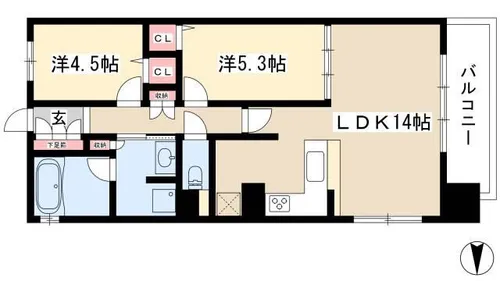 プレサンスグラン丸の内【4階】の間取り