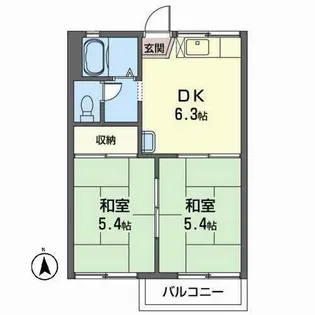 サニーハイツ西台II【0205号室】の間取り