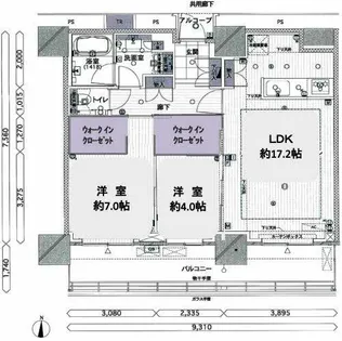 グランドメゾン御園座タワー【1205号室】の間取り