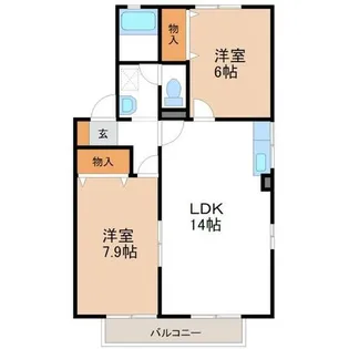 サイド・ピロー【Ⅰ-201号室】の間取り