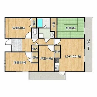 WESTヒルズ関空泉南ハイツ1【7階】の間取り