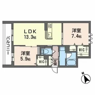 lala eid 江坂【0201号室】の間取り