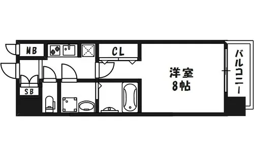 ジュネーゼロイヤルレジデンス梅田東【8階】の間取り