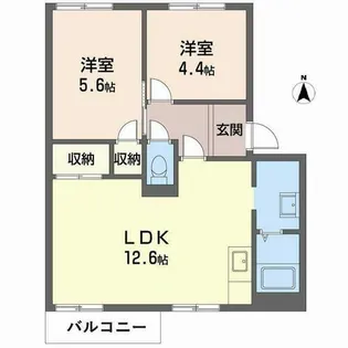 ラポール A B【A102号室】の間取り
