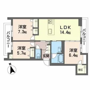 Casa blanca II【0302号室】の間取り