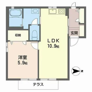 ハイツデュオA棟・B棟【1階】の間取り