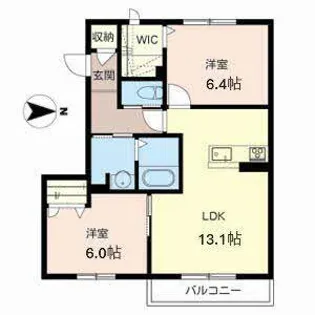 フォンド・メゾン【A203号室】の間取り
