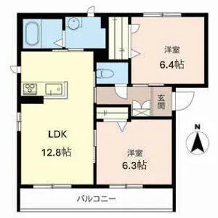 カルム・文 II【0201号室】の間取り