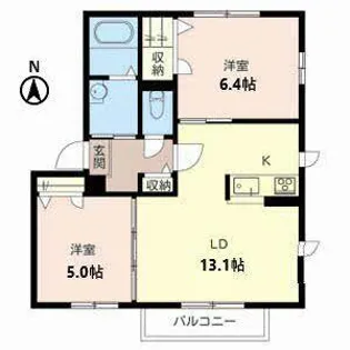 オレンジアイビー・柏原【2階】の間取り