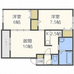 エクセレンス月寒東【1階】の間取り