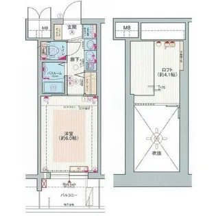 エステムコート三宮駅前ラ・ドゥー【10階】の間取り